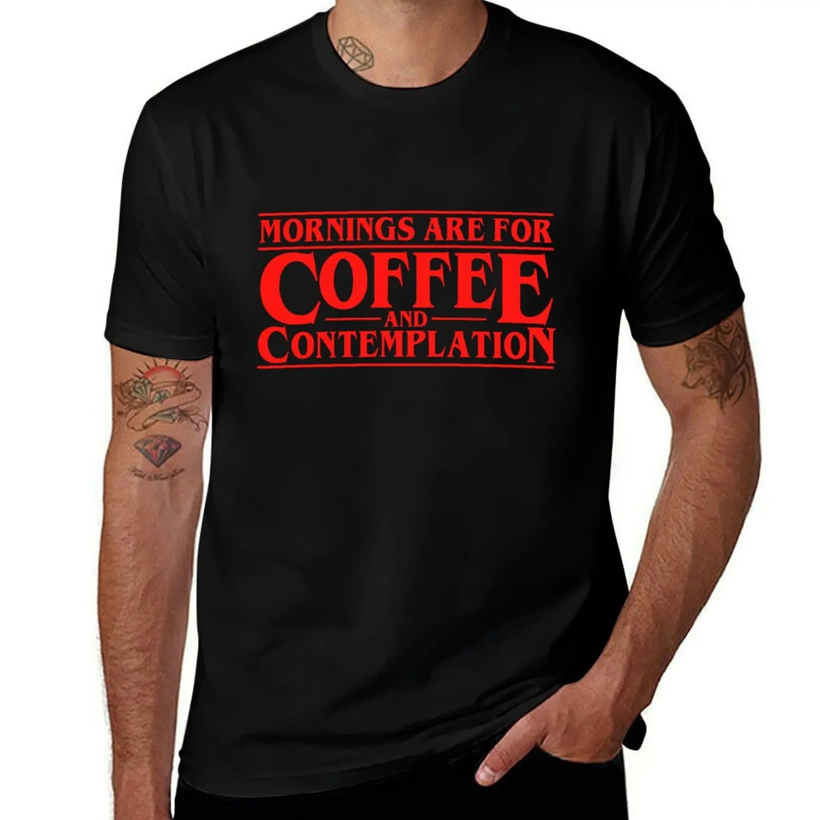 Les matins sont pour le café et la contemplation T-shirt décontracté à manches courtes pour tous les jours