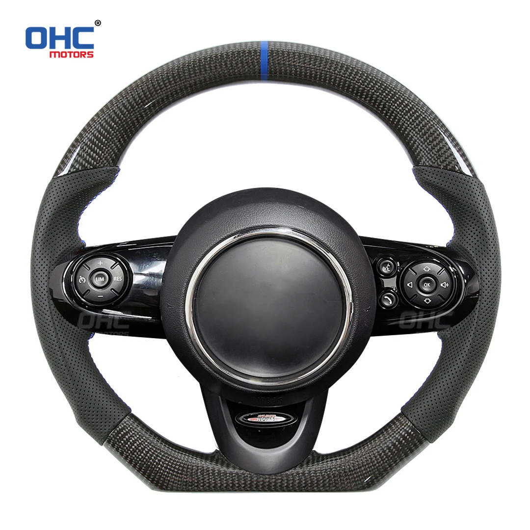

OHC Motors Customized Real Carbon Fiber Steering Wheel Compatible for Mini F54 F55 F56 F57 F60 Cooper S/JCW