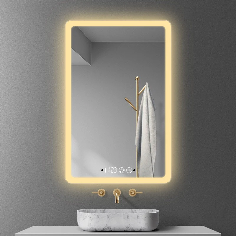 Bathroom CabinetModern Salon Living Room Bathroom Mirror Cabinet With Sensor Touch LED Lights Wall-Mounted 2-Year Warranty
