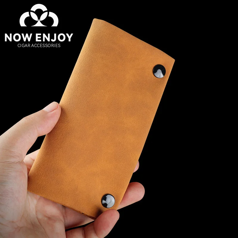 

Frosted Leather Hand Cigarette Bag Foldable Storage Bag Handmade Tobacco Lighter Pouch Multifunctional Tobacco Moisturizing Bag