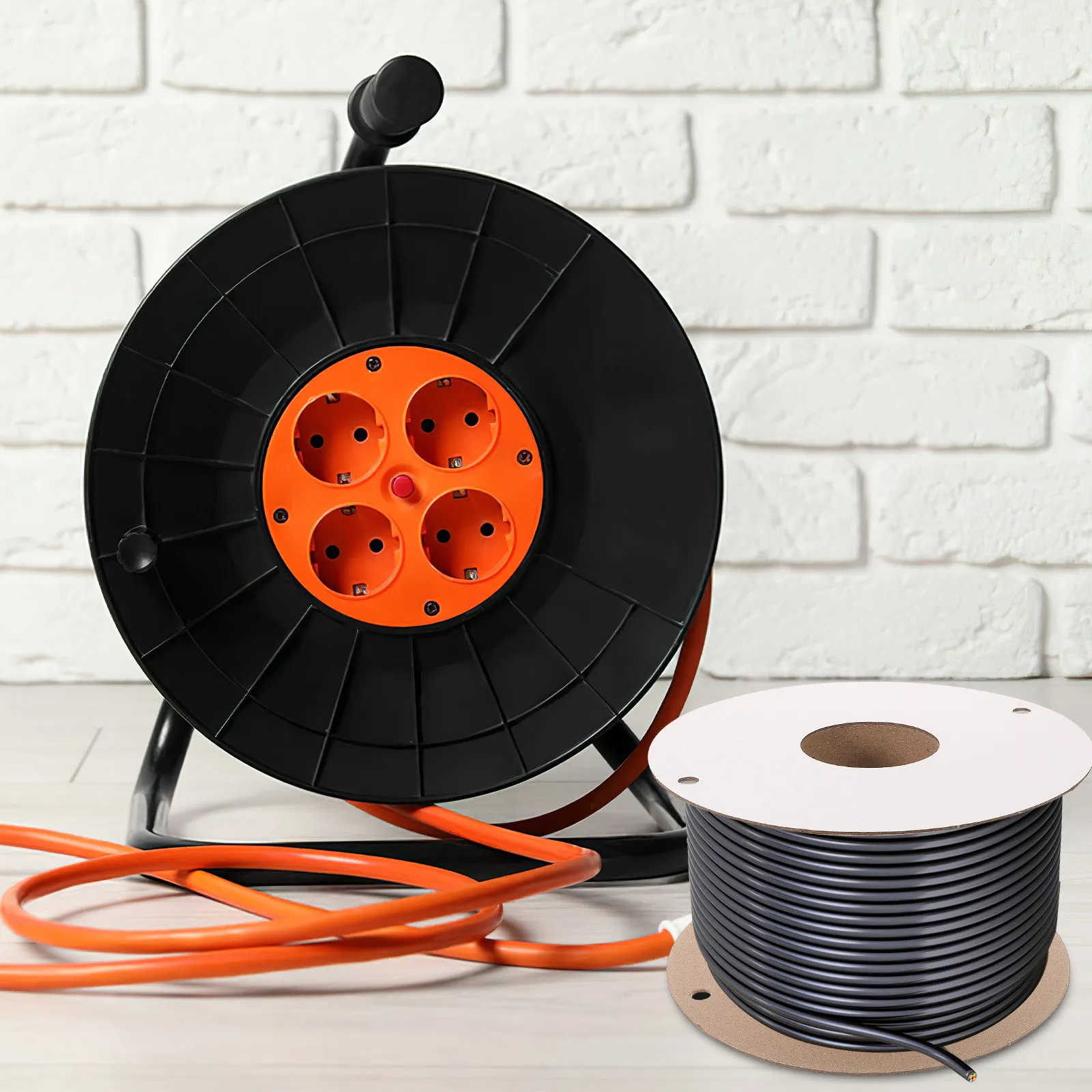 Cable Cord Management Organizer Organiser Travel Extension Reel Brown Holder Roller Storage