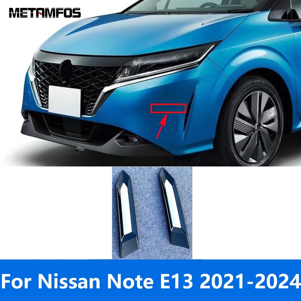 

For Nissan Note E13 2021 2022 2023 2024 Black Front Bumper Air Vent Intake Outlet Duct Cover Trim Accessories Car Styling