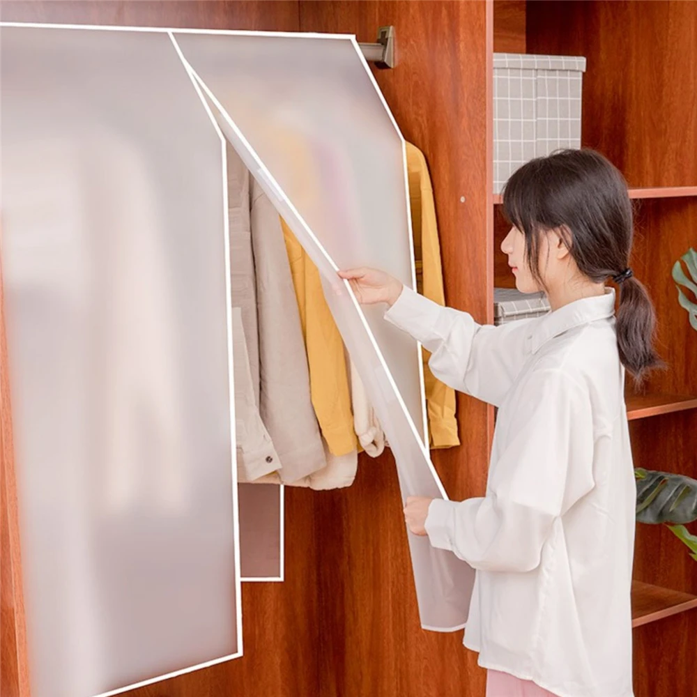 Clothing Dust Cover Transparent Dress Clothes Garment Dust Cover Hanging Organizer Waterproof Dustproof Clothes Wardrobe Storage