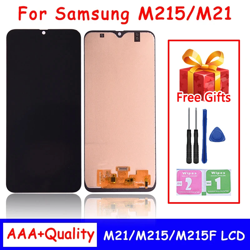 100% Test for Samsung  M21 SM-M215 SM-M215F Lcd Display Touch Screen Digitizer With Frame Assembly Parts For Samsung M215 LCD