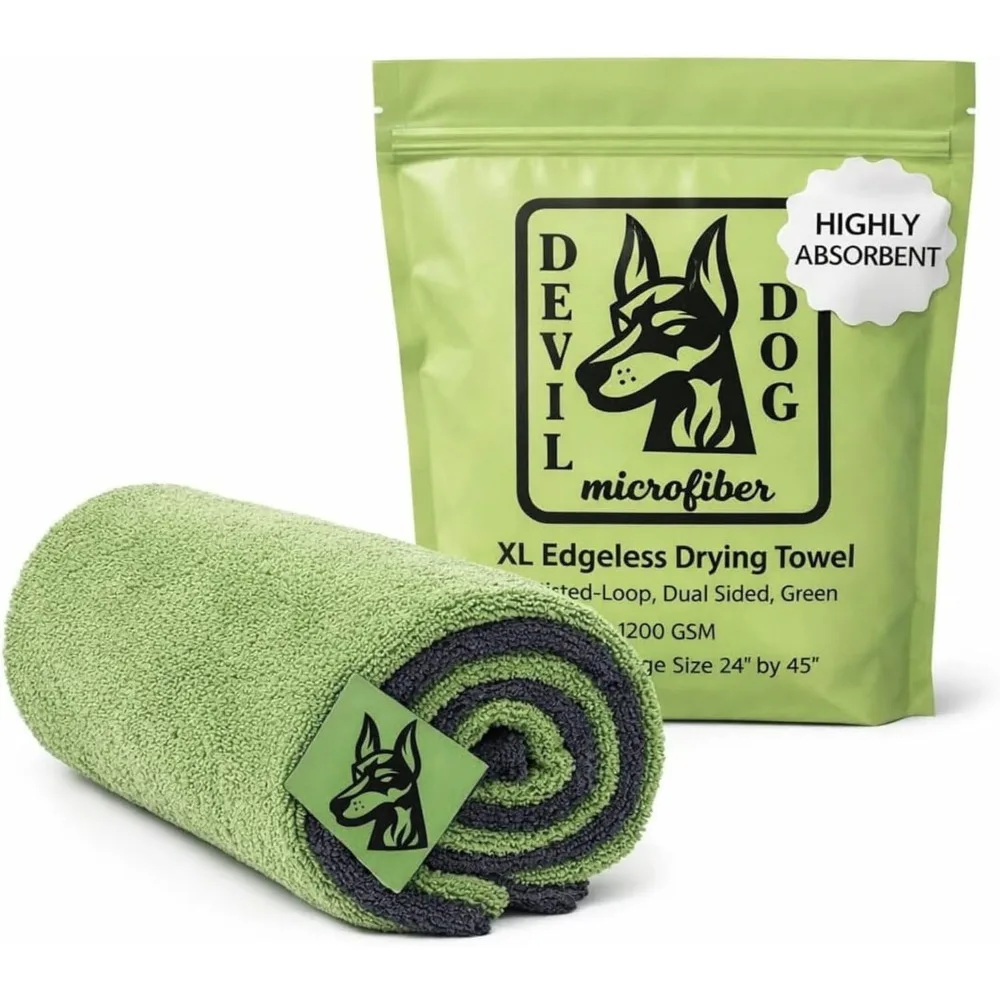 

24x45 Large Ultra Absorbent Edgeless Microfiber Car Drying Towel 1200 GSM Streak Lint Scratch Free
