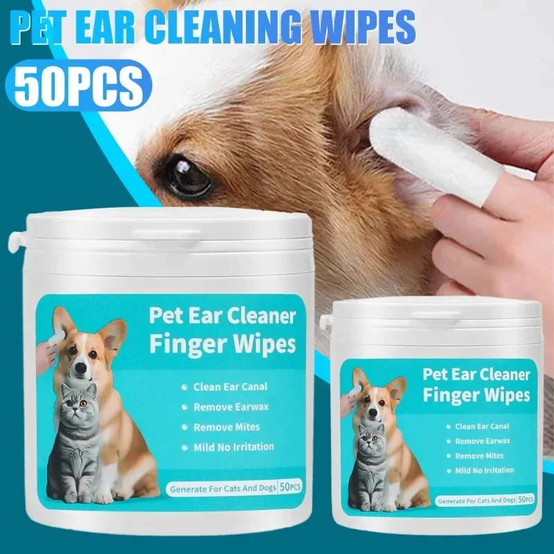 Pet Ear Cleaning Wipes Disposable Eye Care Finger Cover Dogs Cats Ear Mite Teeth Cleaning Fingertips Towels Home Pet Products