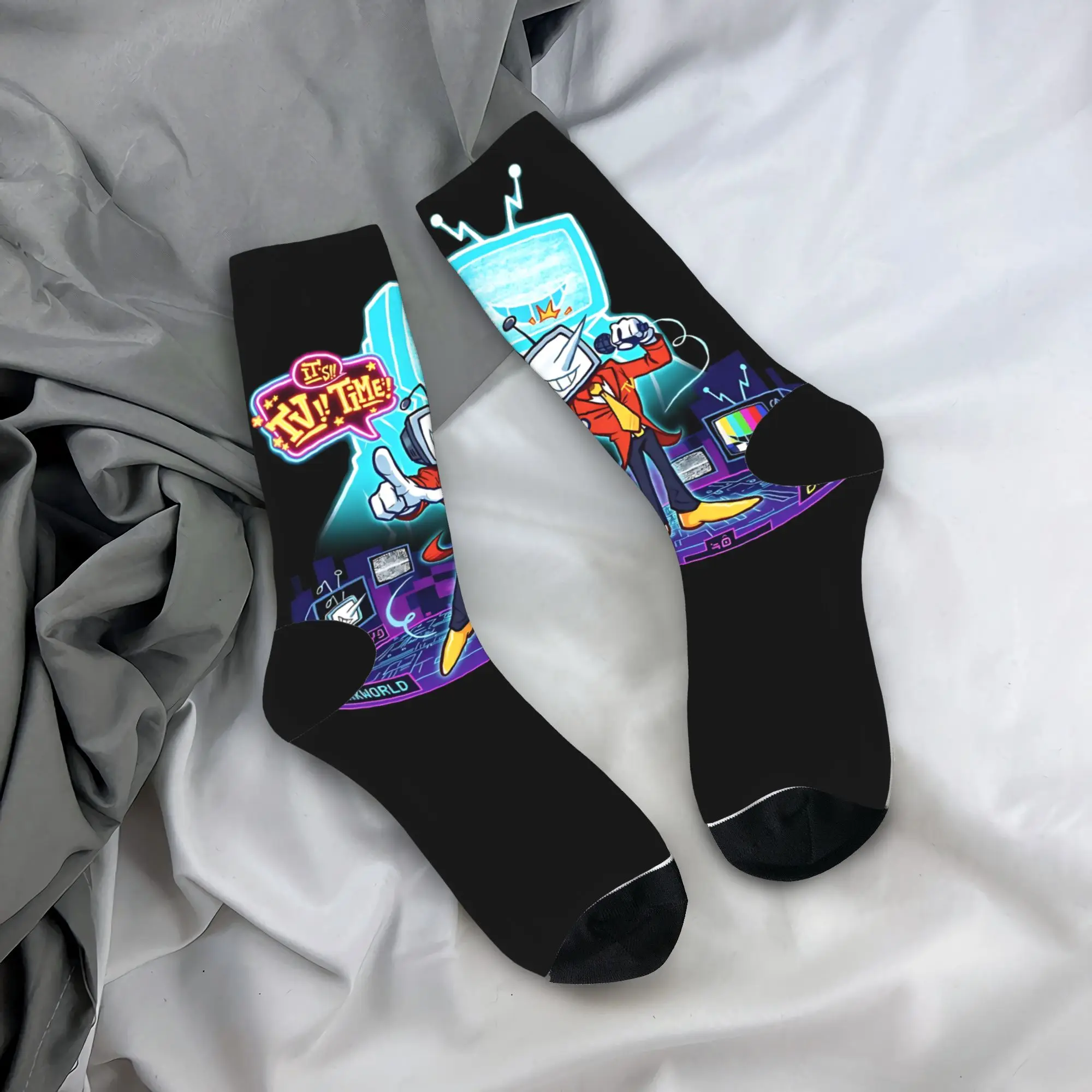 Happy Funny Men's Socks Harajuku Mr. Tenna It's TV Time deltarunes Sock Sport Women's Sock Spring Summer Autumn Winter