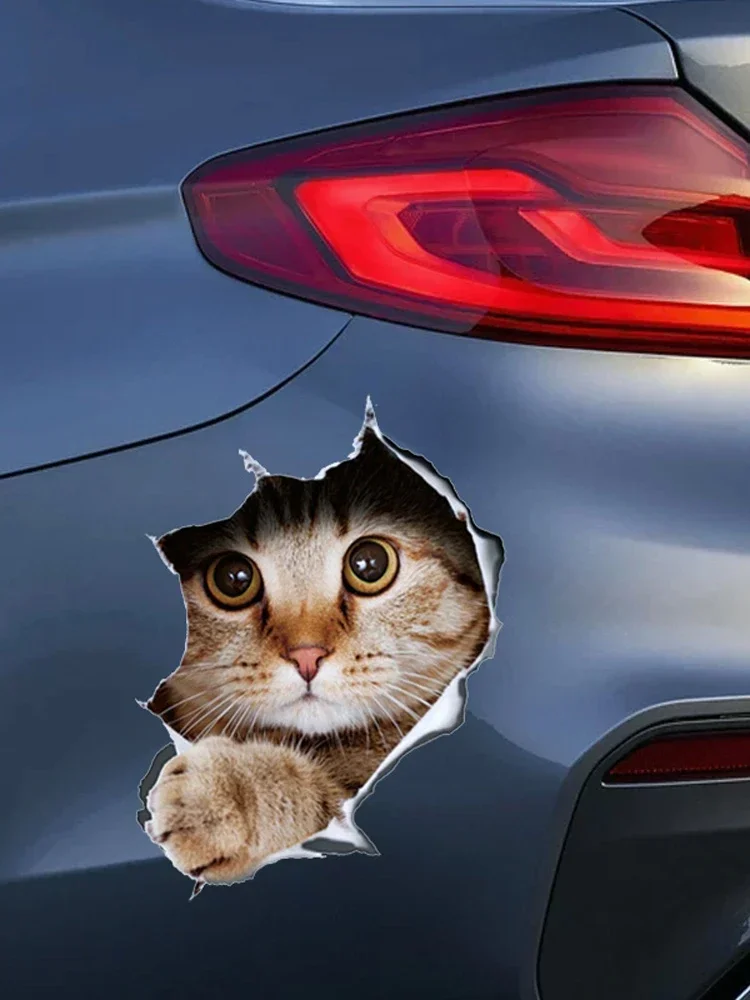 Personality Fashionable Cat Car Sticker Vinyl Sticker Motorcycle Decoration Accessories Waterproof Sun Shield Scratches, 10CM