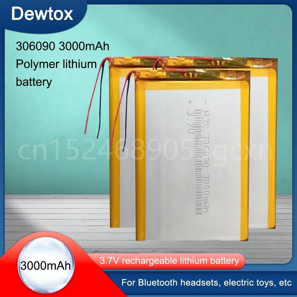 Batterie lithium polymère aste pour casque Bluetooth, alimentation, MP3, MP4, MP5, GPS, PSP, MID, 306090 mAh, 3000 V, 3.7