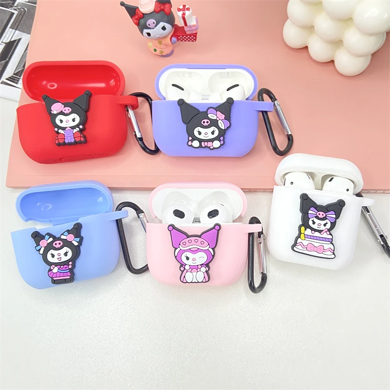 MINISO Sanrio Kuromi Earphone Cover For Apple AirPods 1 2 3 Generation Airpods Pro/Pro2 Wireless Bluetooth Headphone Soft Case