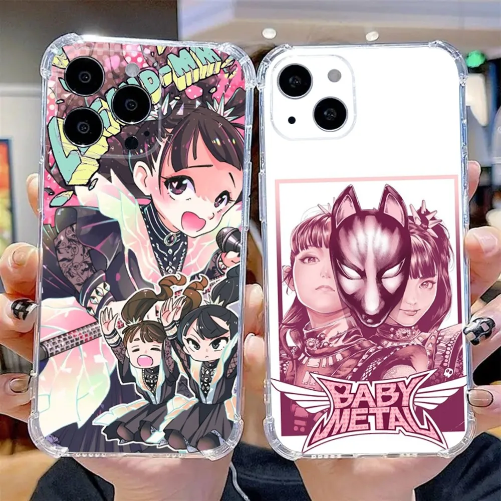 Rock Band B-BABYMETAL Phone Case For iPhone 15,14,13,12,11 Plus,Pro,Max,XR,XS,X,7,8 Plus,SE,Mini Transparent Silicone Soft