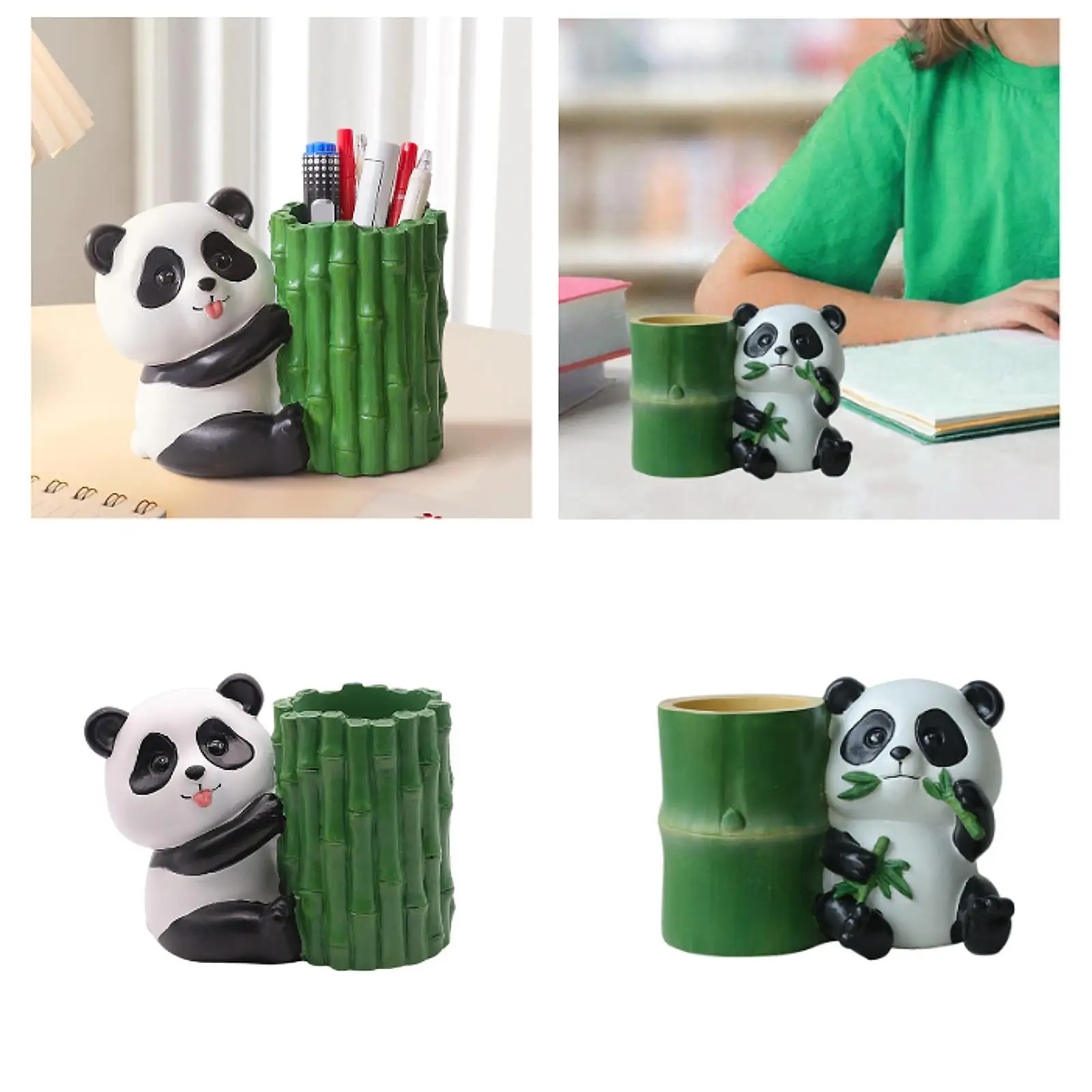 

Resin Pen Holder Cartoon Panda Pencil Holder Home Decor Creative Desktop Pen Container Storage Organizer for Students for Home