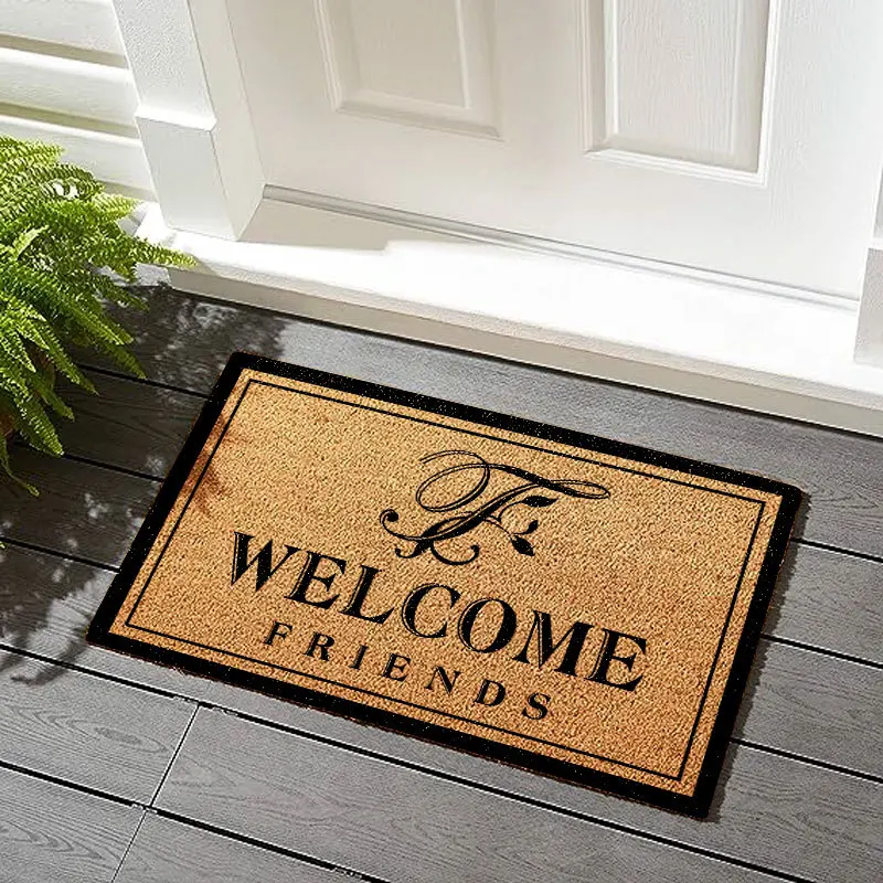 VIKAMA Anti-Moisture Coconut Palm Floor Mat, Anti-Slip Entrance Welcome Mat, Kitchen Balcony Carpet, Home Decoration