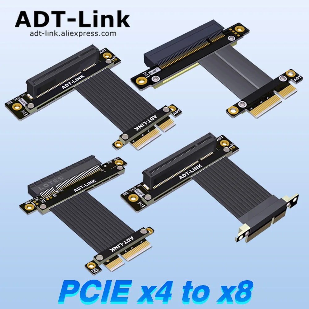 PCIe 4X 8X 16X Graphics Card Extension Cable 90 Degree PCI-E Express X16 Riser Card Adapter Extender PCI Express Flexible Cable