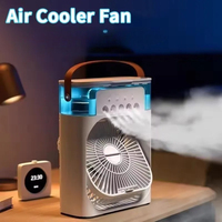 Portable humidifier fan three in one, mini USB air conditioning fan, LED night light, water mist, home fun air cooler humidifier