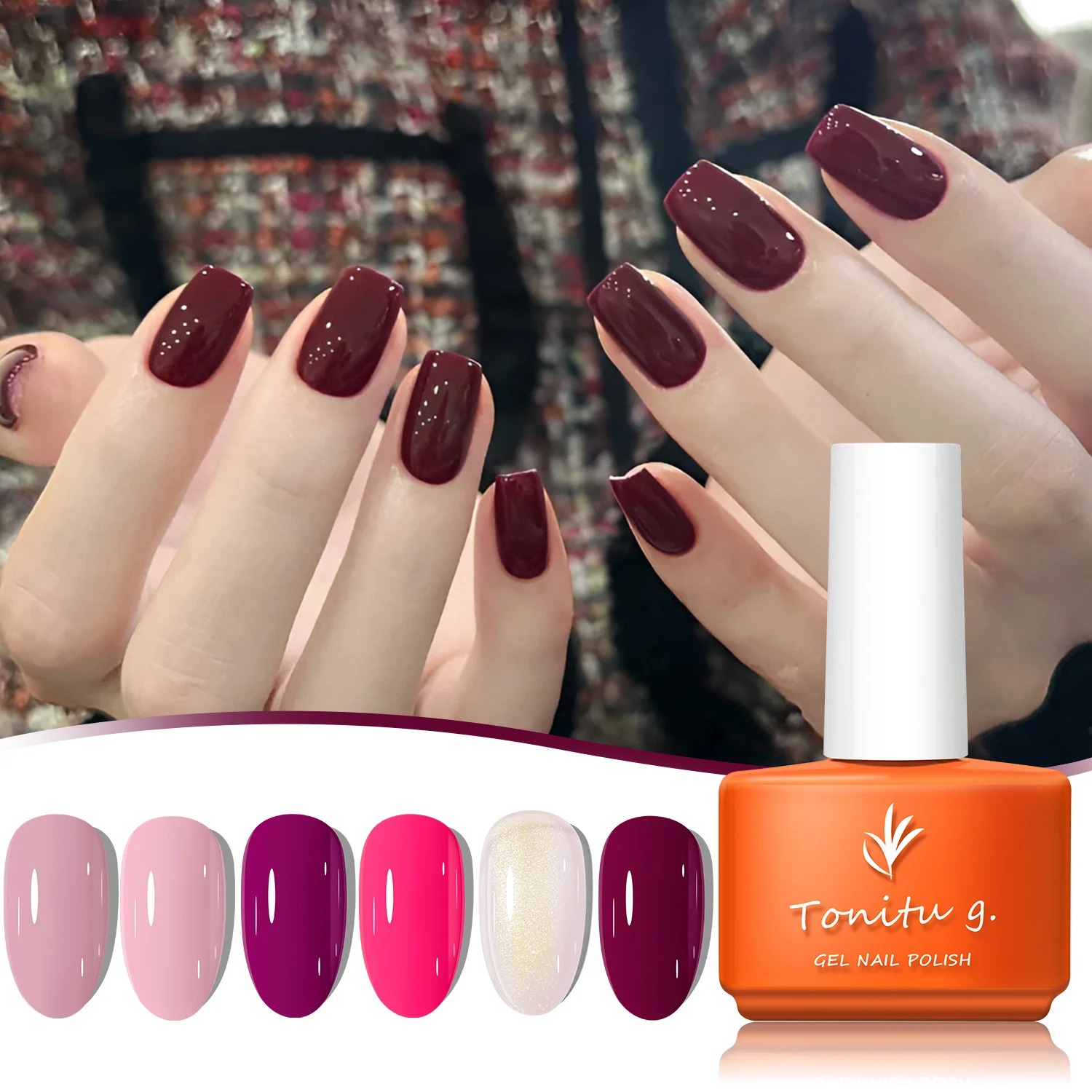 Gel-Nagellack-Set, 6-Farben, Gel-Nagellack-Set, Weiß, Grau, Braun, Rosa, Nail-Art-Design, Soak Off, LED, Maniküre, DIY, Zuhause, Salon, Geschenke