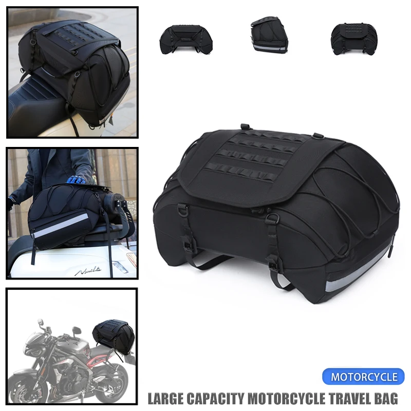Large-capacity outdoor travel handbag Motorcycle Rear Seat Bag Travel Luggage BagTail Saddle Bag Universal Scooter Back Seat Bag