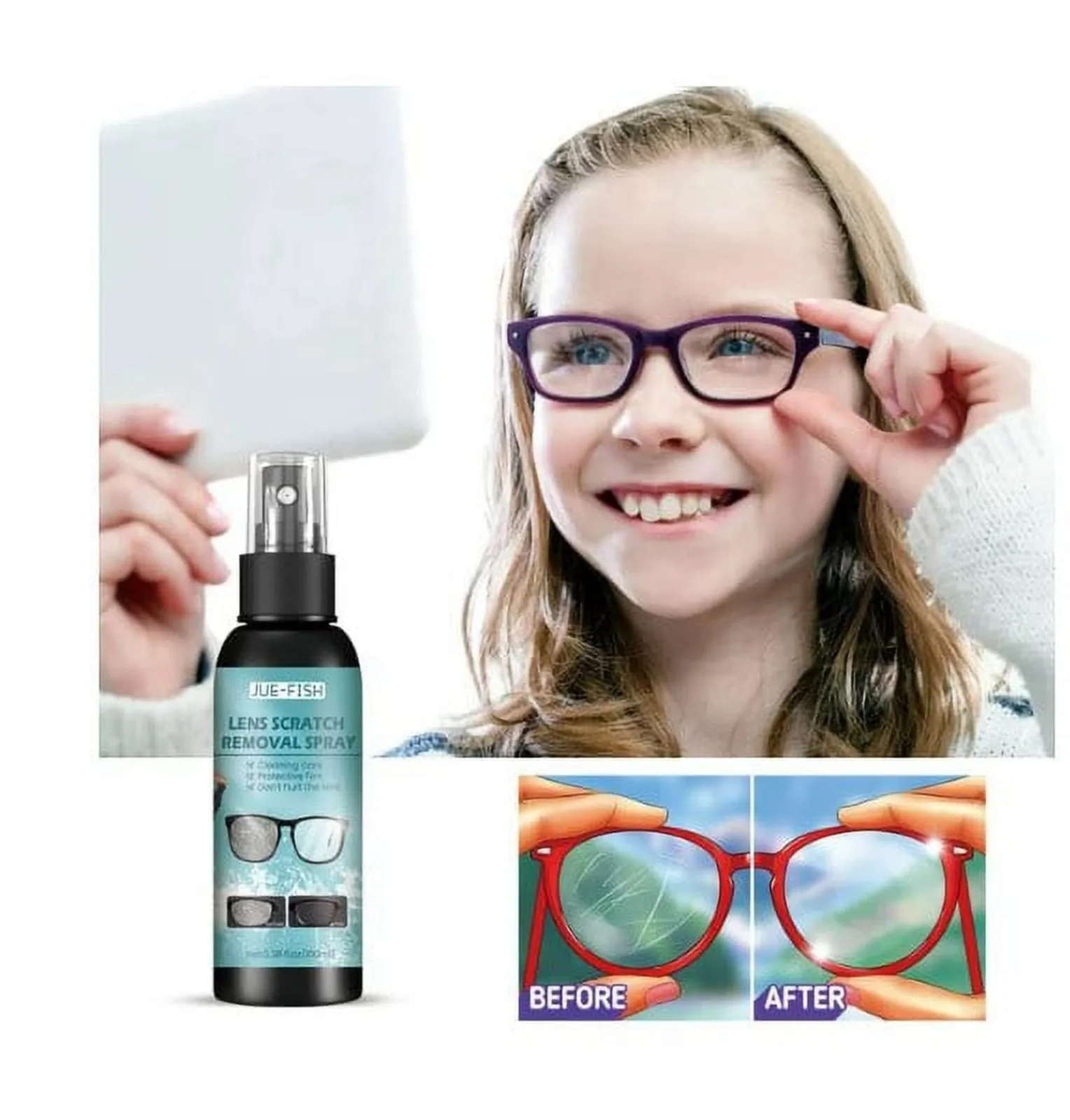 Lens Scratch Remover Glasses And Sunglasses Glasses Cleaner Scratches And  Spray Repairs Lens Glass Abrasion Scratches 100ml