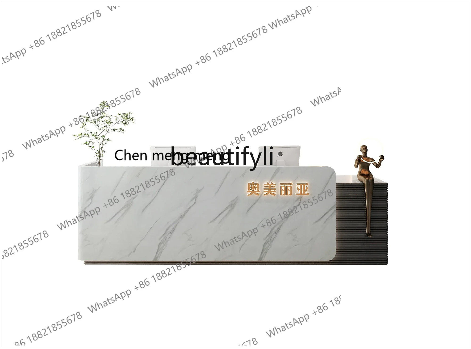 H134 Simple Modern Bar Gym Beauty Salon Clothing Store Barber Shop Club Company Reception Desk