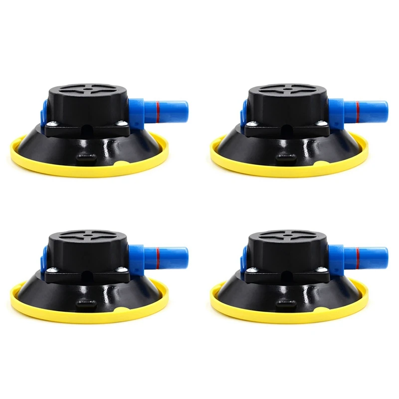 4Pcs 4.5Inch 125Mm Concave Vacuum Cup Heavy Duty Hand Pump Suction Cup With M6 Threaded Stud For Cars