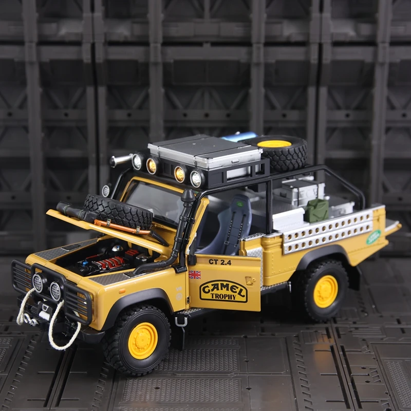 1:24 Simulation Land Rover Defender 110 Tomb Raider Alloy Off road Vehicle Model has sound and lighting functions finely crafted