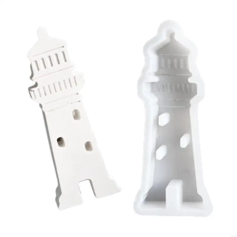 Lighthouse Ornament Rilicones DIY 공예 수지를위한 곰팡이 주조 양초 만들기 프로젝트 가정 장식 및 창의적 선물 Y4QC