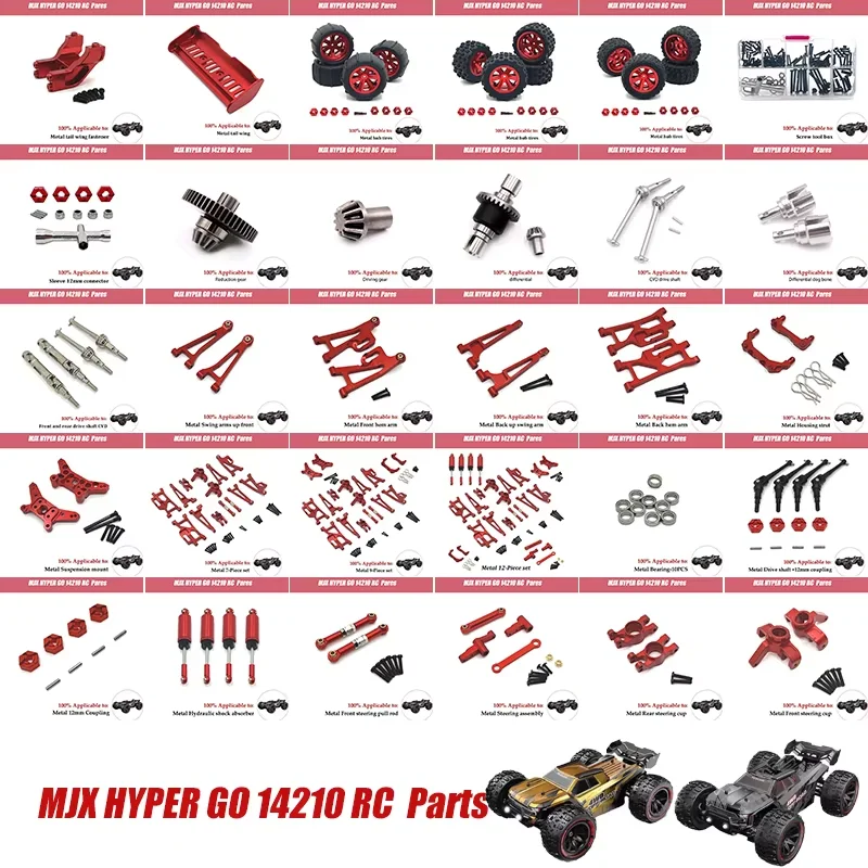 

Mjx Hyper Go 1/14 14210 14209 Upgrade Parts Metal Steering Cup Rear Wheel Seat Front and For Rc Car CNC Aluminum Accessories