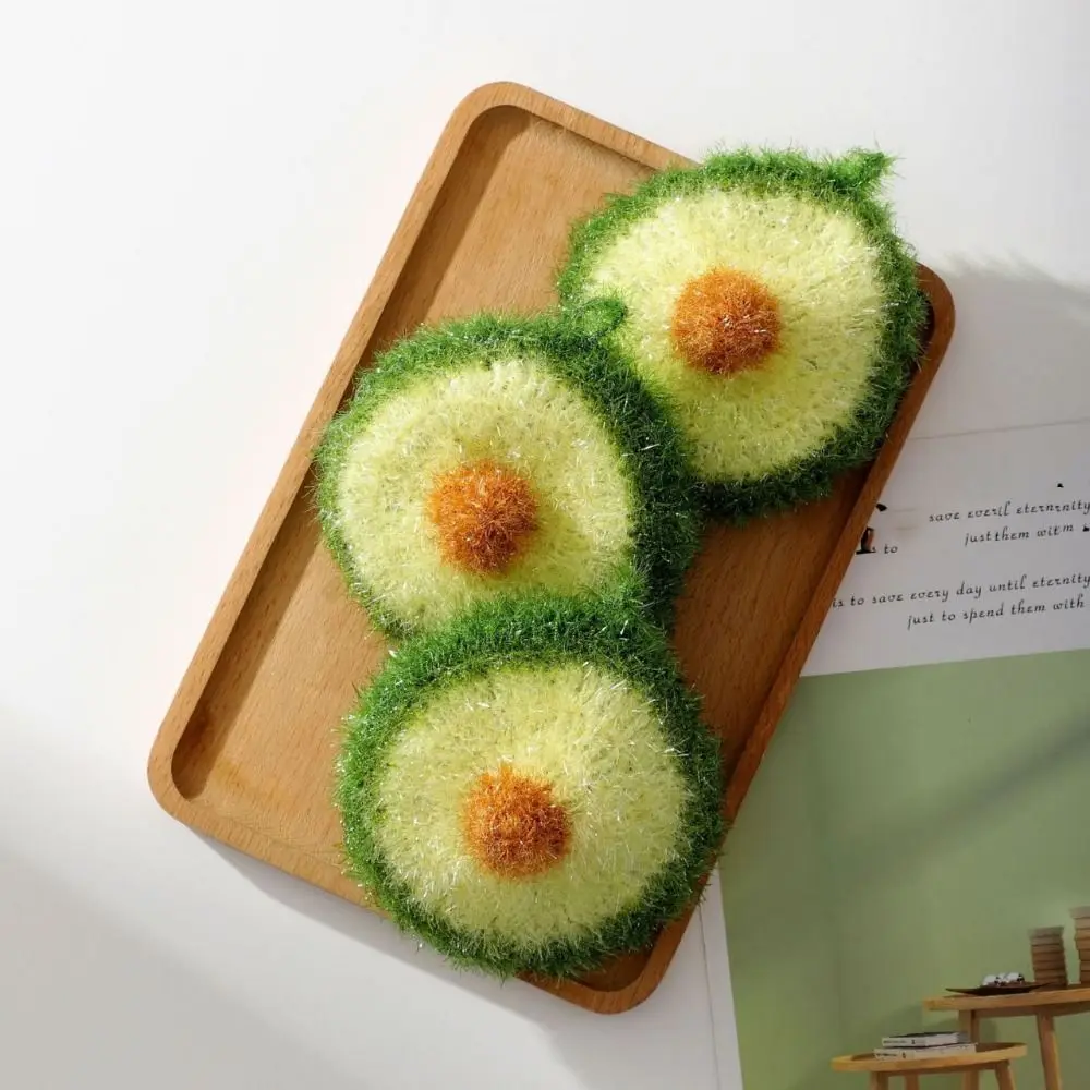 Beautiful Avocado Shaped Dish Sponge Absorbent Creative Scouring Pads Thick Durable Non-stick Oil Dishcloth Kitchen