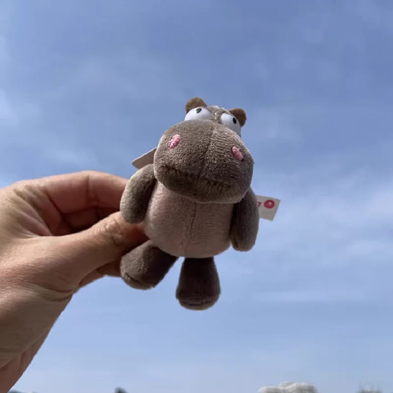 

Nice Plush Toy Cute Brown Hippo Big Eyes Animal Soft Stuffed Doll Small Pendant Key Ring Girl Boy Birthday Christmas Gift 1pc