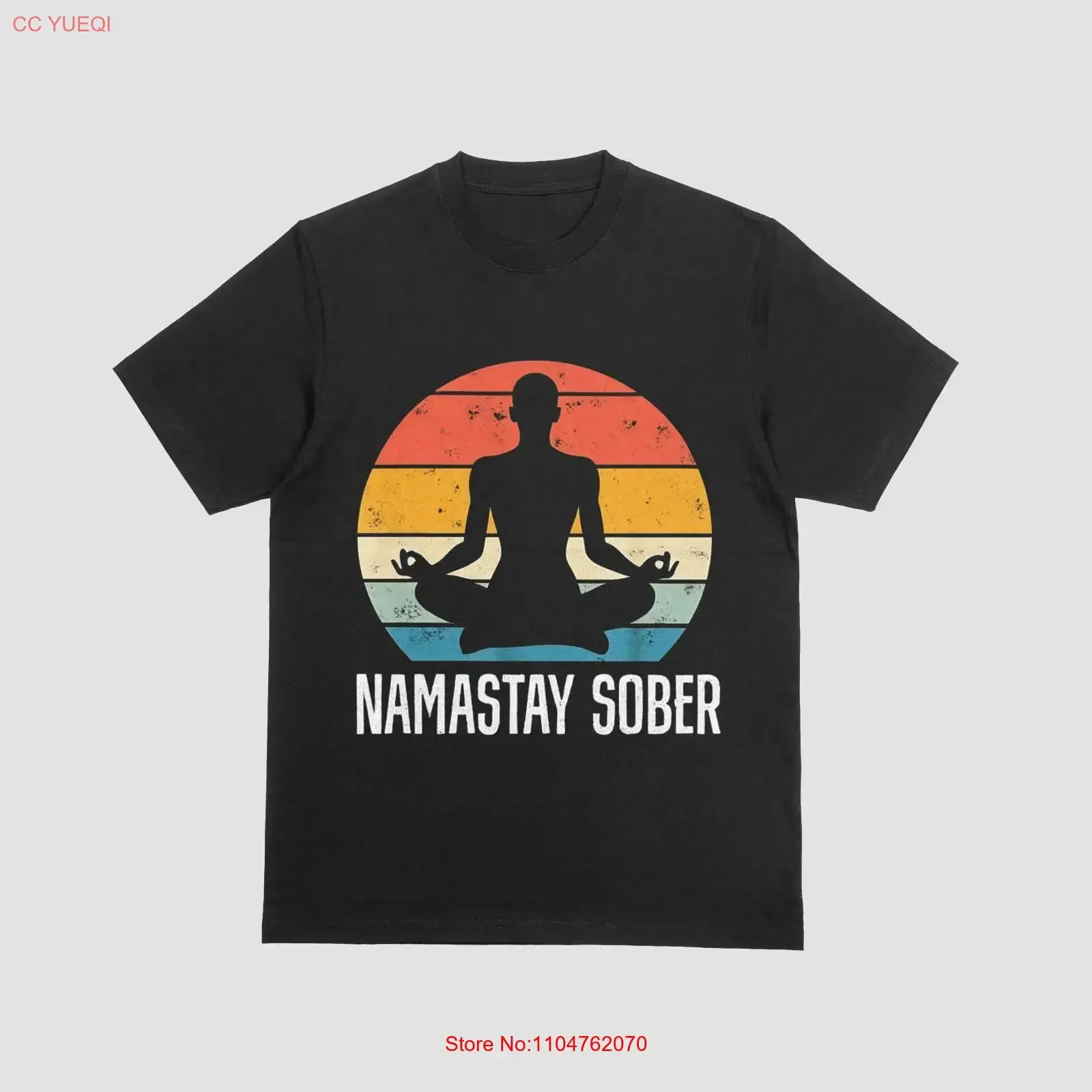 Namastay Sober Funny Sobriety T Shirt Yoga Meditation long or short sleeves vintage Washed Stylish designer clothes Comfortable