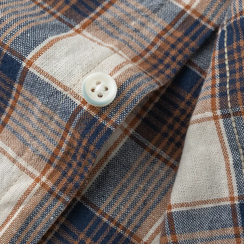Männer Hemd Plaid 100% Baumwolle Flanell Langarm Oversize Lose Frühling Herbst Straße Casual Business Männlich Bequeme Kleid Hemd – Detail 15