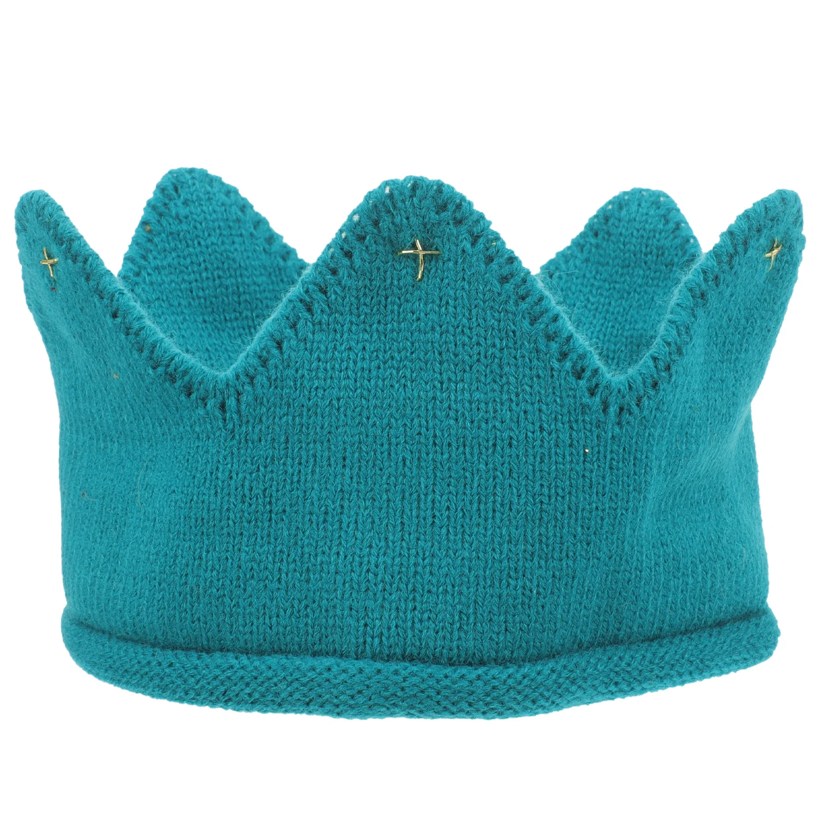 

Knitted For Baby Kids Soft Thick Warm Crown Knit Hat Cute Party Headband Winter Festival Crown Hat For Baby