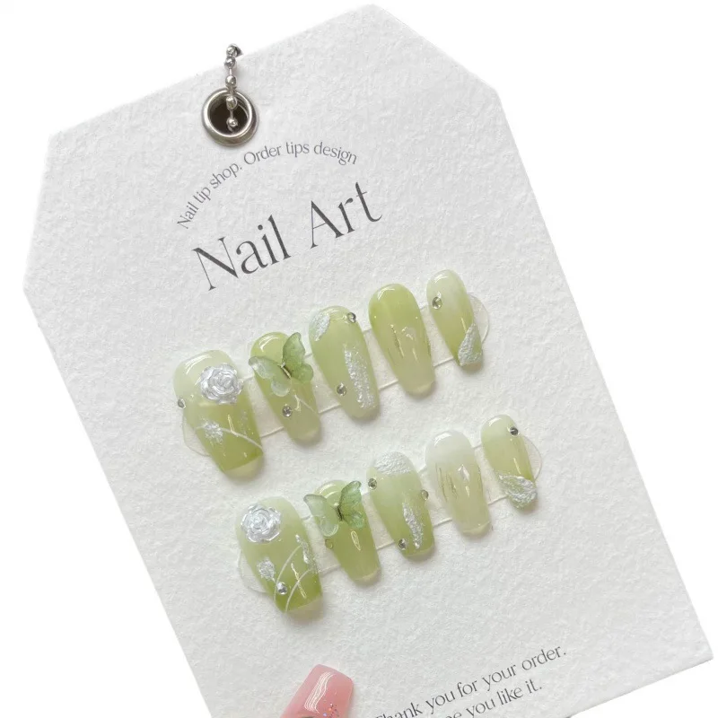 

The Wizard of Oz Green Smudge Pure Handmade Phototherapy Wearing Nail Whitening Nail Art Finished Products Advanced Niche