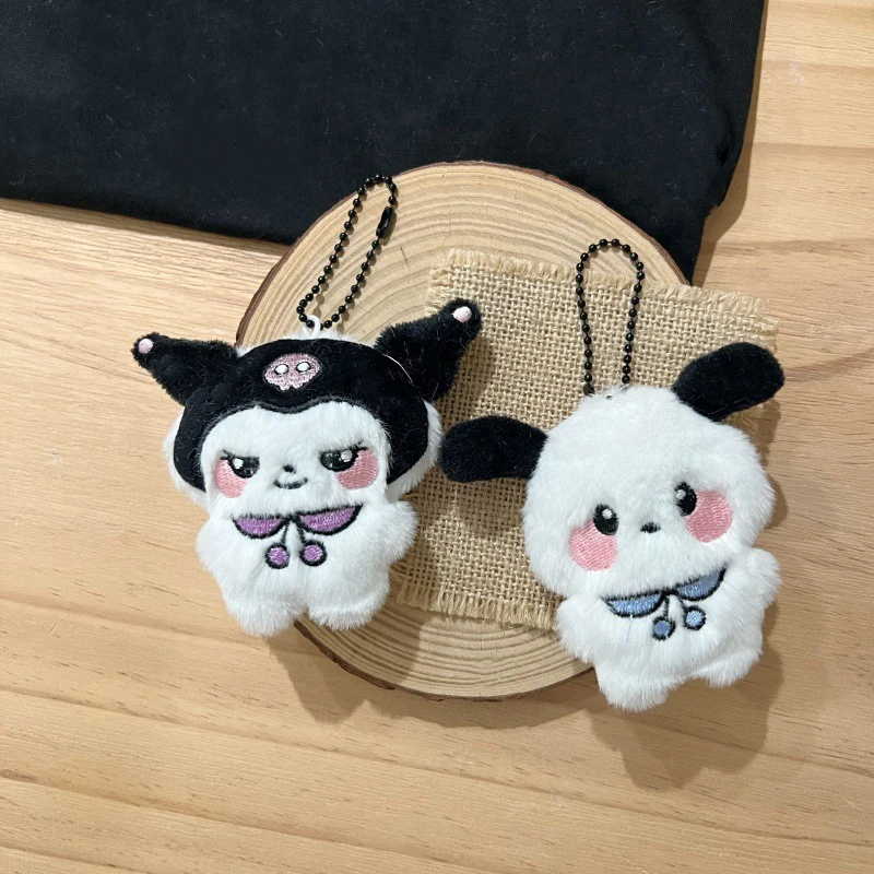 Sanrio Plüsch Schlüssel anhänger Puppe Hallo Kitty Puppe Perle Kette Schlüssel ring Anime gefüllt Rucksack Anhänger Melodie Cinna moroll niedlichen Mädchen Spielzeug