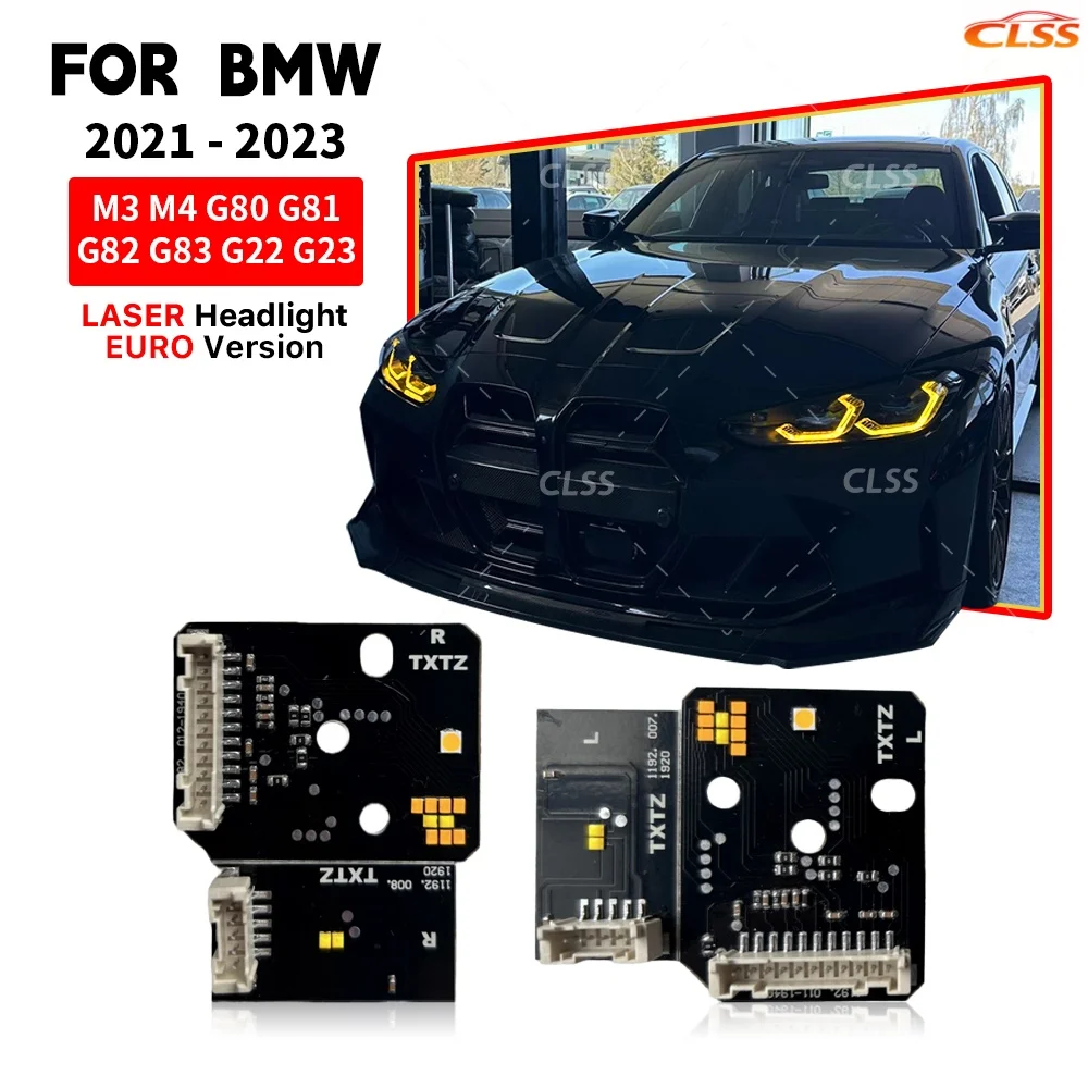 

Yellow DRL LED Board For BMW M3 M4 G80 G82 G22 G23 G26 420i 430i 2021-2023 Laser Headlight Daytime Running Light Amber Blue Red
