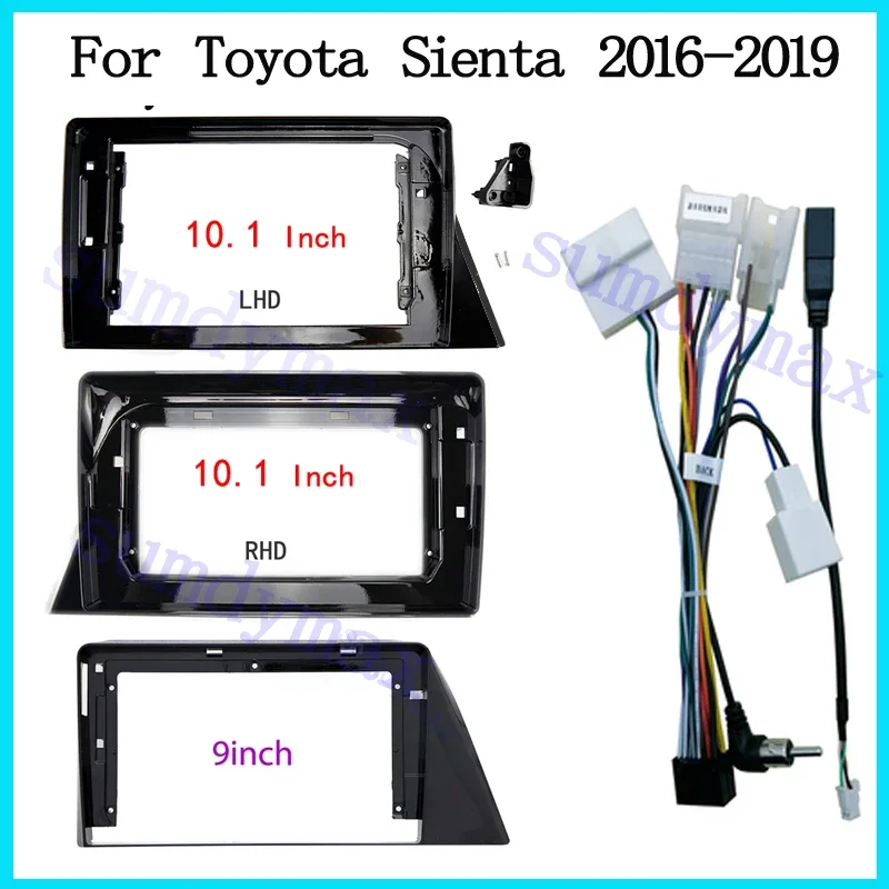 

9" 10.1inch car Radio Fascia for toyota sienta 2015-2019 GPS DVD Player Installation Panel Surround Dash Trim Kit Audio Bezel
