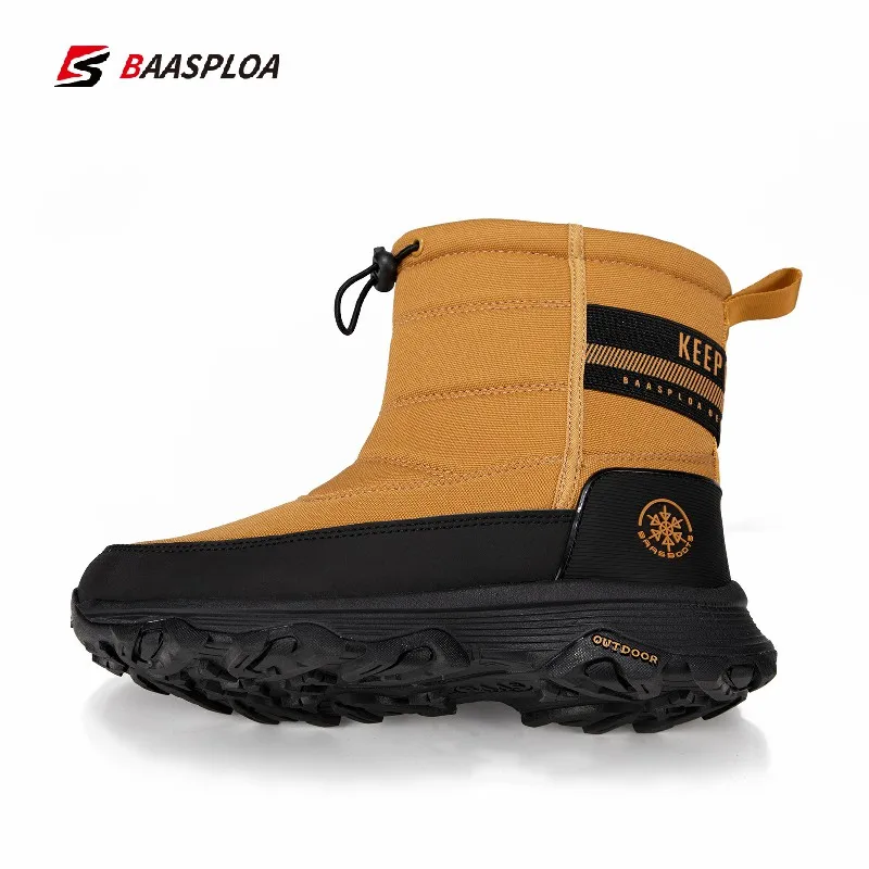 Baasploa 2022 Women Winter Shoes Waterproof Warm Boots Non-Slip Men Walking Hiking Shoes Non-Slip Wear-Resistant White Boots