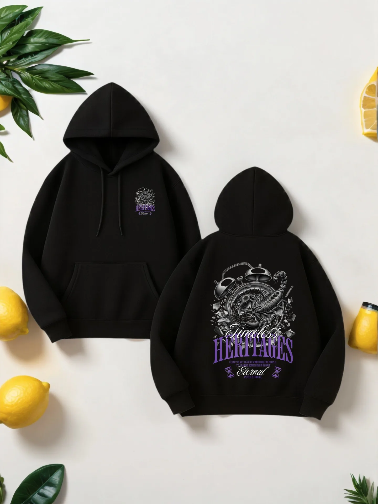 هوديي جرافيك للرجال، نمط ملابس الشارع، مبطن بالصوف، مع طباعة تنين على الطراز الصيني، للارتداء اليومي، للرجال