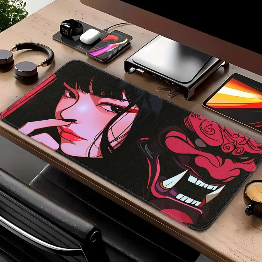 Red Hannya Mask Mouse Pad office Pad Game Console Pad Keyboard Computer Laptop Pad Desk accessories XXL Anti slip