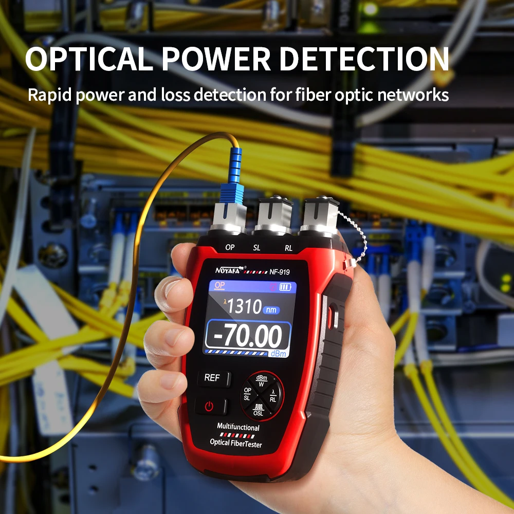 Noyafa NF-919 3 in1 Power Meter Stable Light Source VFL REF Visual Fault Locator Red Light Fiber Optic Tester Tool