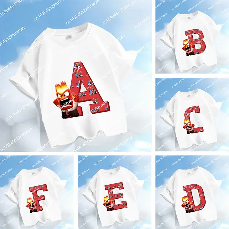 

Letter A-Z, The Amazing Agents Team, Disney Kids T-shirt, Boys and Girls, Kawaii Casual Shirt, Sports Short Sleeve Shirt