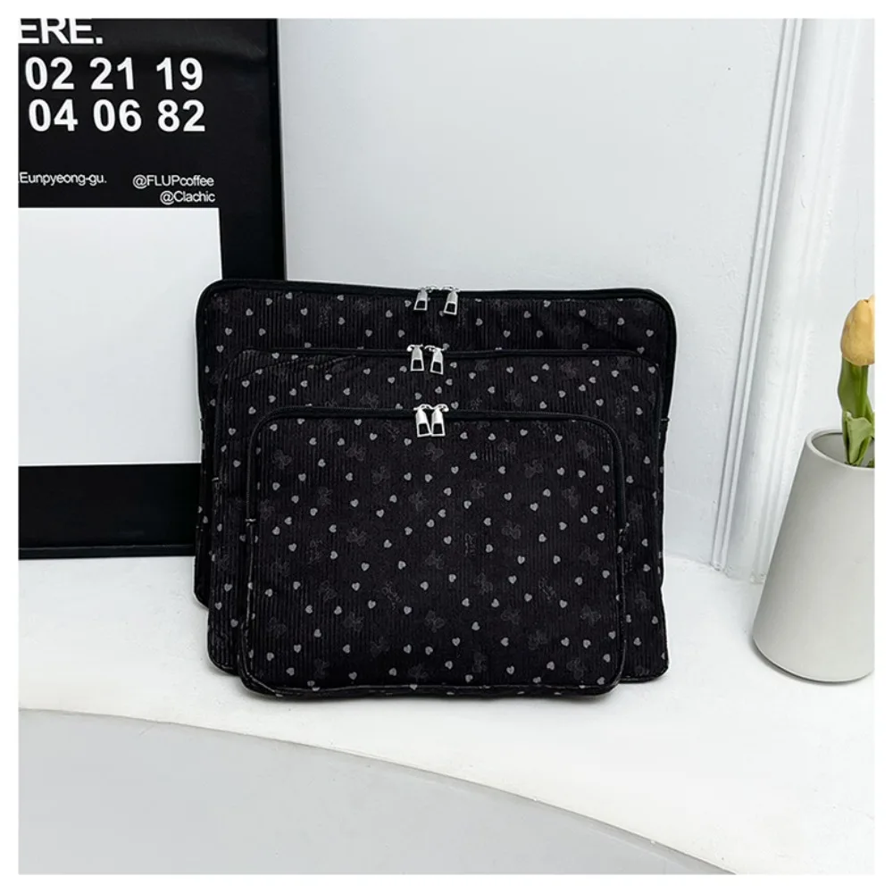 New Corduroy Laptop Case Protective Shockproof Tablet Case Flower Print Lightweight Tablet Protective Pouch School