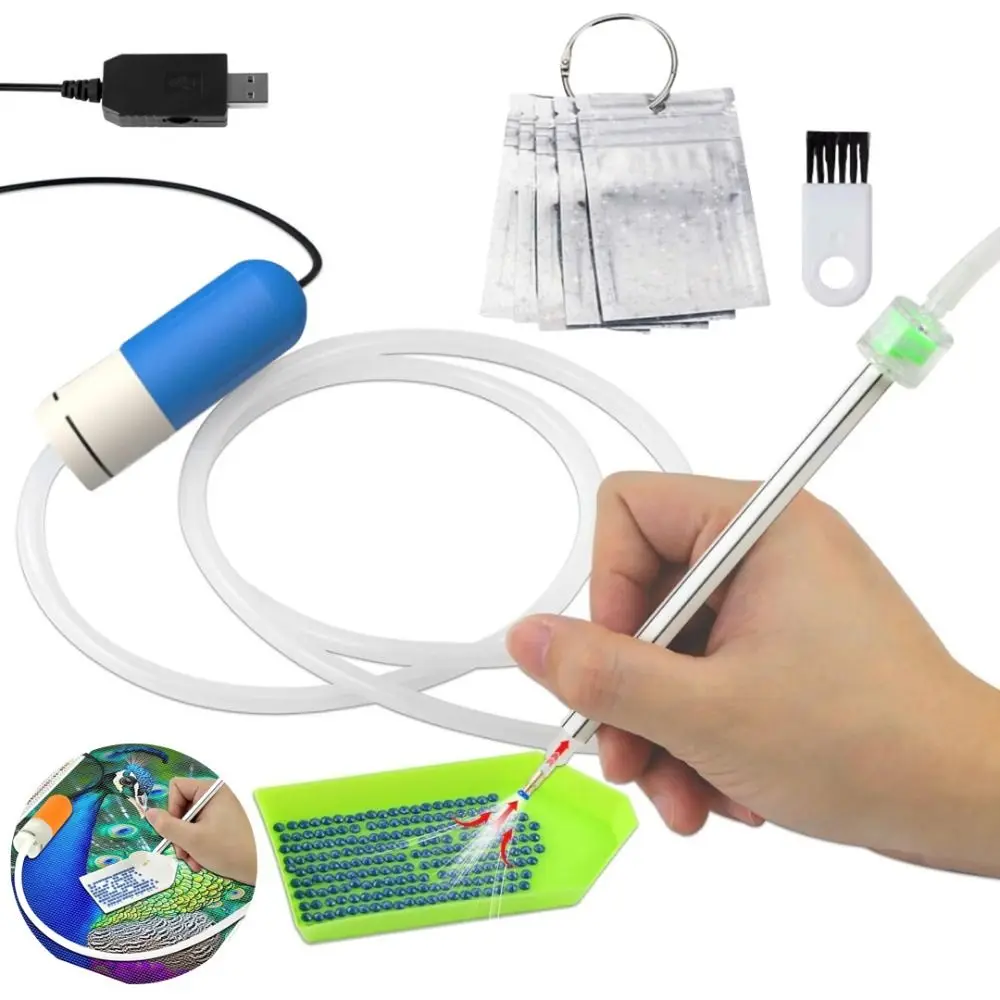 Kits de stylos d'art de diamant sous vide, bricolage, artisanat automatique, stylo de forage de peinture de diamant, stylo de peinture de pierres précieuses électriques Stable et efficace