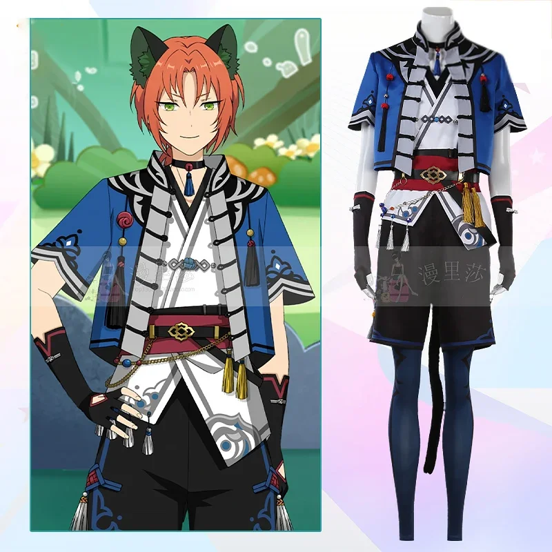 Game Ensemble Stars Tsukinaga Leo Cosplay Costume Cute Cat Suit Party Play Outfits Halloween Carnival Uniforms Custom Made