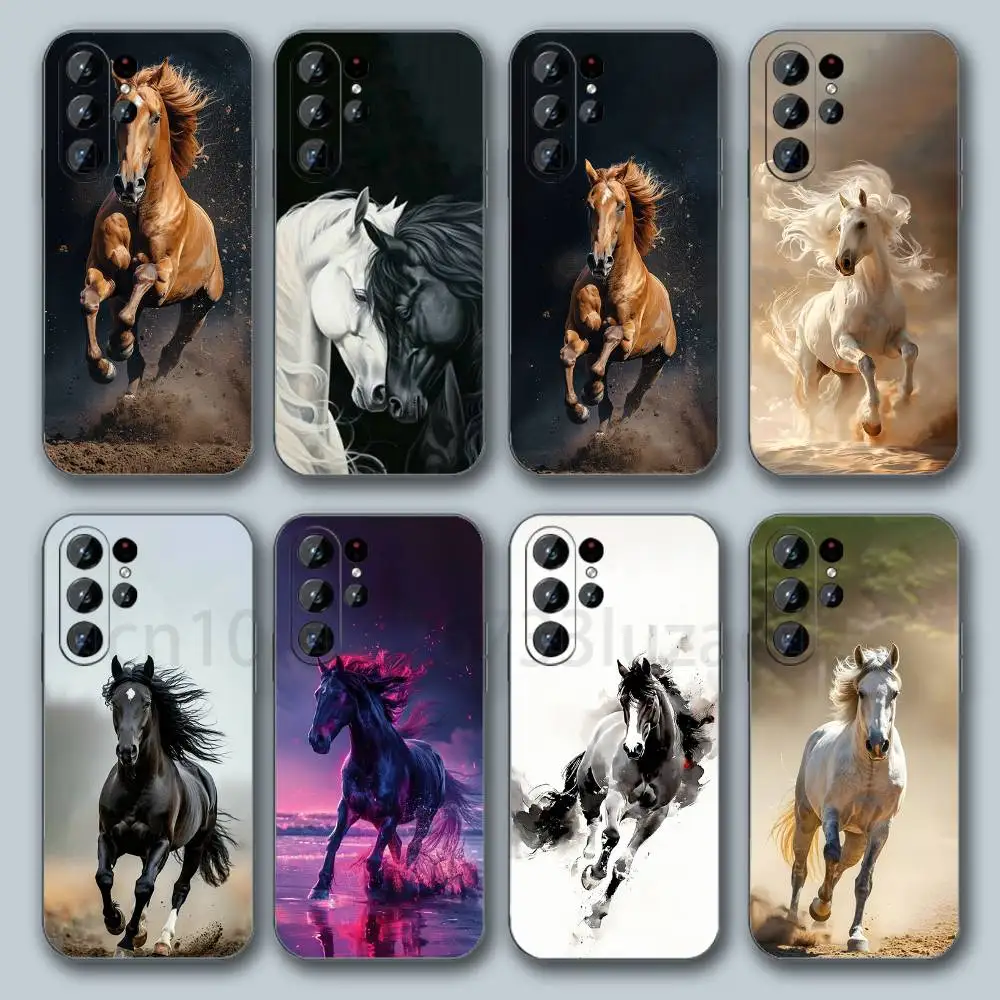 Horses Galloping  For Samsung Galaxy S26 S25 S24 S23 S22 S21 FE Plus Ultra Cover TPU Shockproof Phone Cover S 25 24 23 22