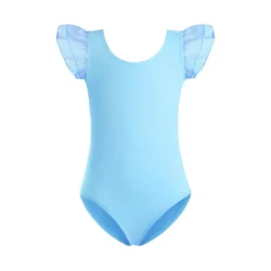 Girls Ballet Leotard Toddler Team Basic Short/Ruffle Sleeve Dance Leotards Ballet Dancewear