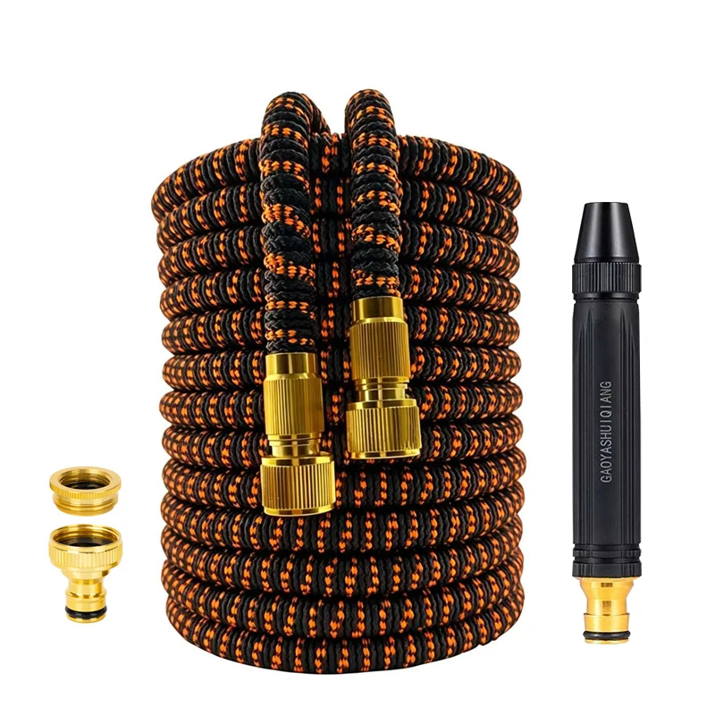 25FT-100FT Flexible Garden Hose Gardening Irrigation Tools Expandable Magic Water Pipes High-Pressure Car Wash Clean Water Gun