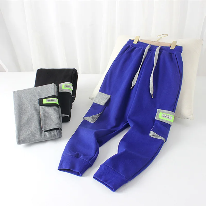 

Children's Trousers For Boys 2022 Spring Autumn Korean Version Kids Labeling Sport Casual Pants For 4-13 Years Clothes