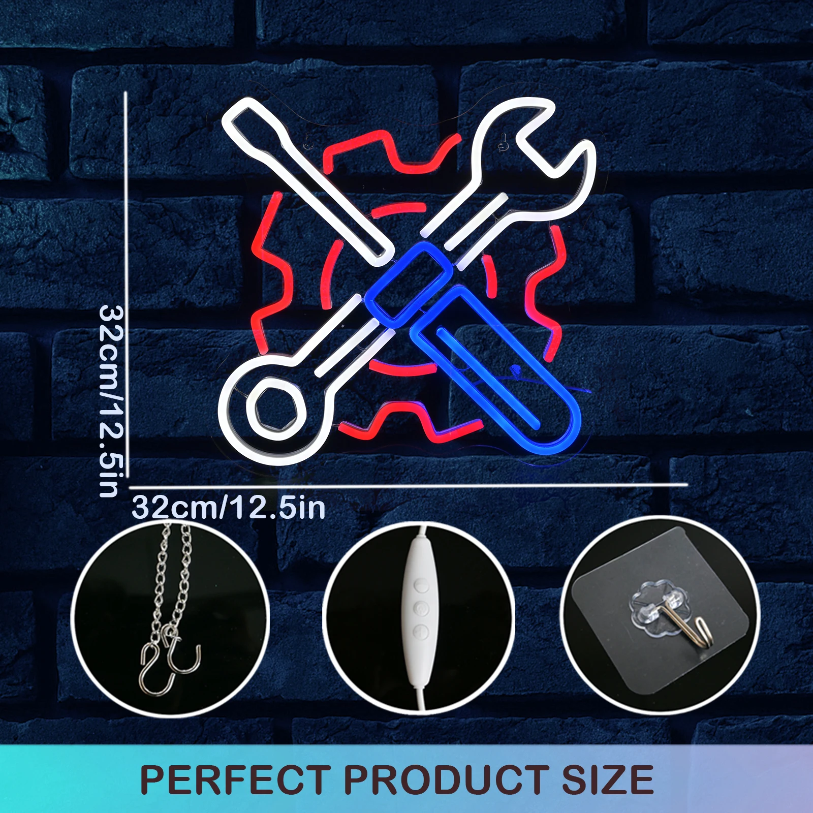 Garage Car Automotive Neon Signs LED Lights With Dimmable Switch Wall Decoration For Auto Repair Shop Garage Accessories Store