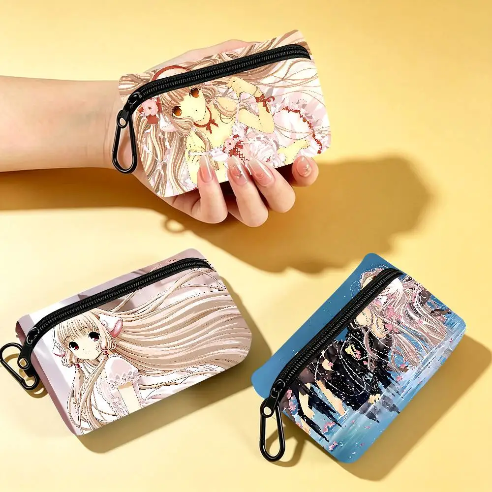 Cartoon Chobits Wear-resistant Oxford Cloth Coin Purse Portable Backpack Hanging Card Storage Bag
